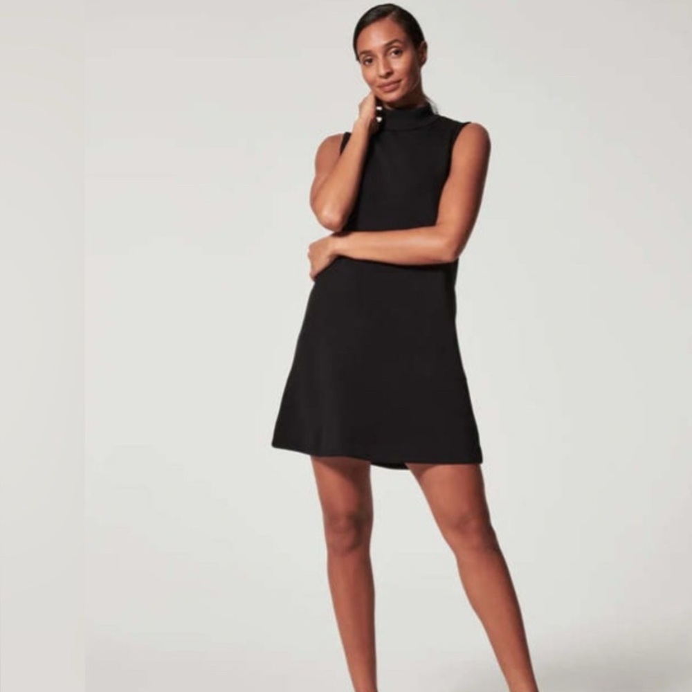 SPANX AirEssentials Black Mini Mock Neck Dress M